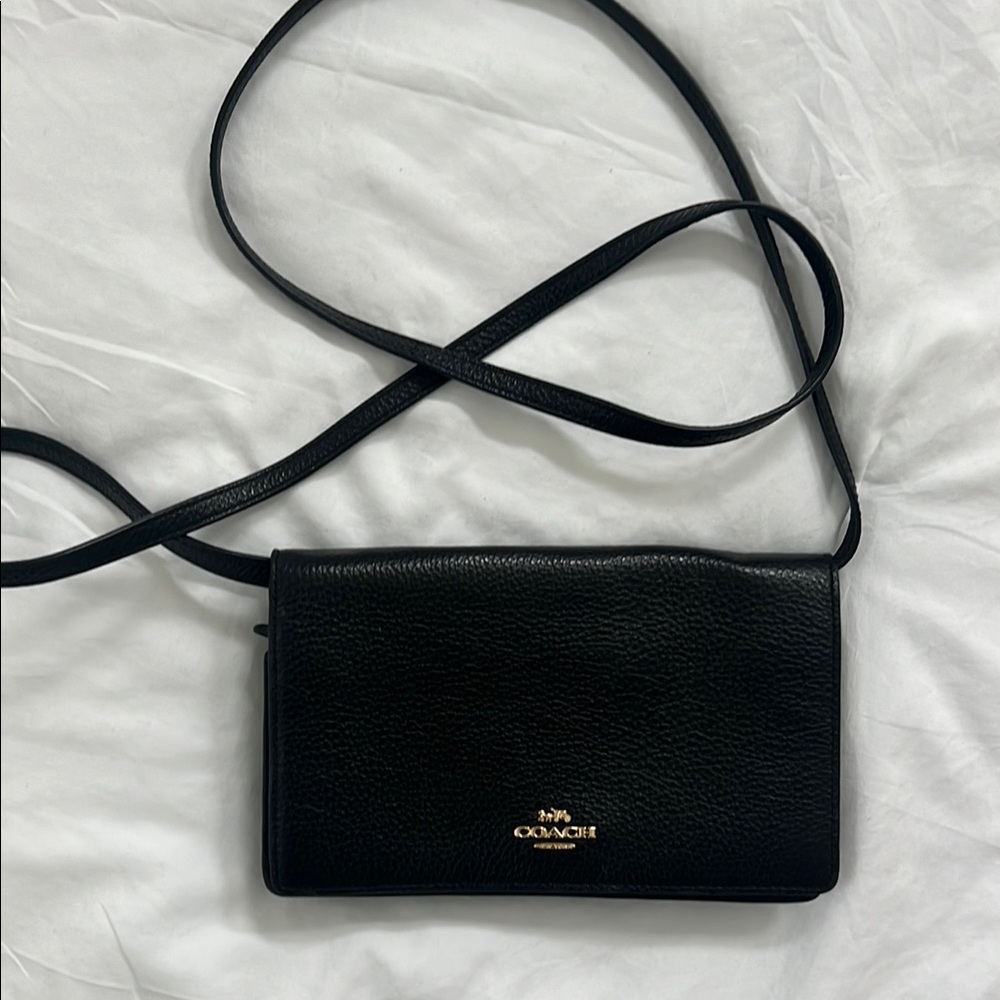 Coach Black Leather Crossbody Bag